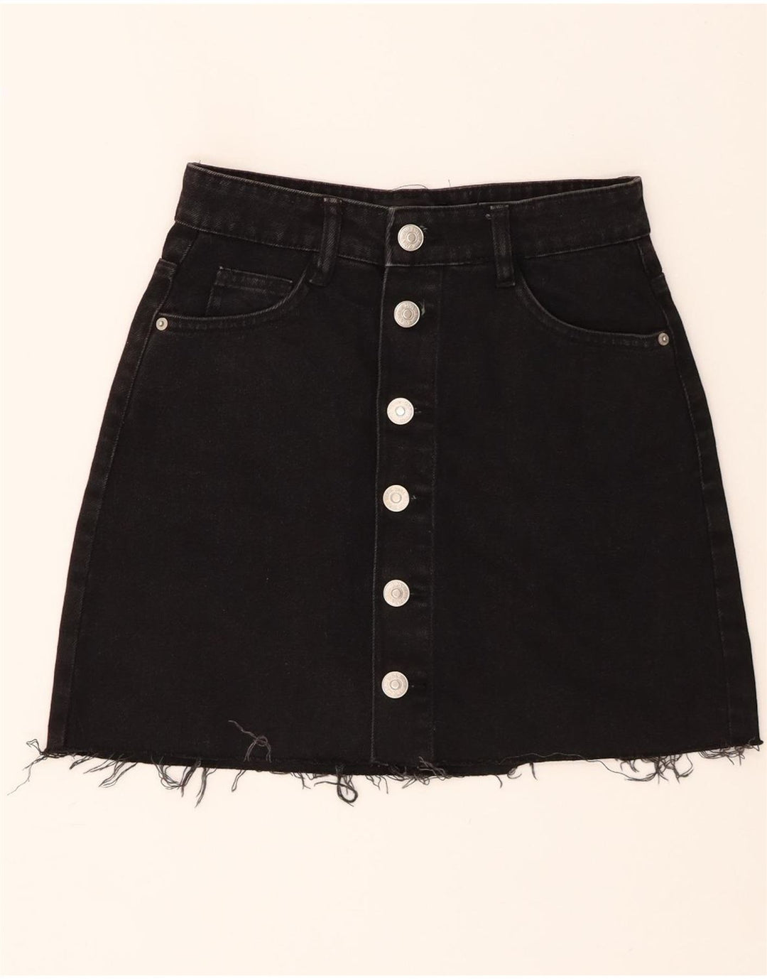 ZARA Womens Denim Skirt XS W24  Black Vintage Zara and Second-Hand Zara from Messina Hembry 