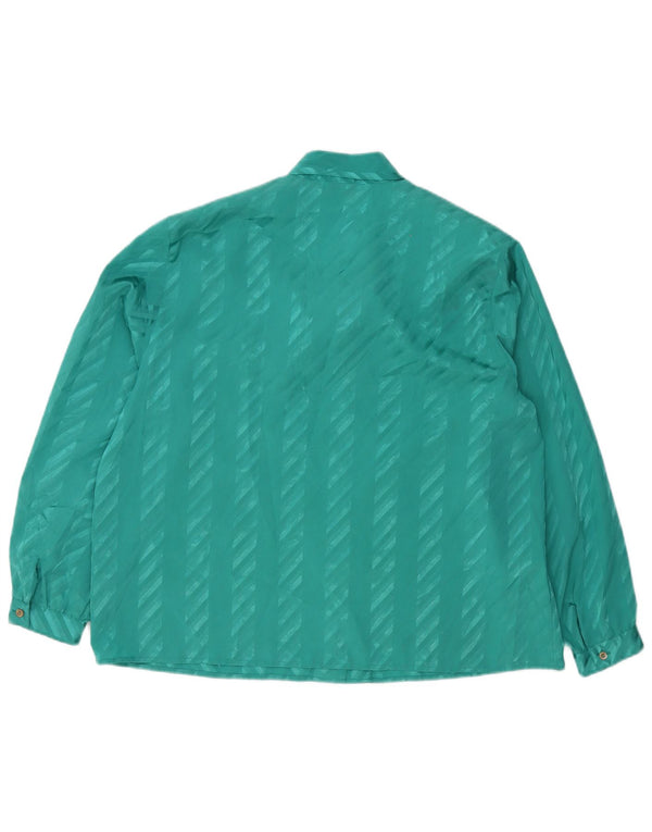 ELENA MIRO Camicetta da donna con cravatta sul davanti UK 20 2XL Verde a righe