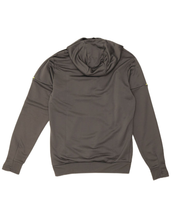 Felpa con cappuccio e collo con zip Adidas Aeroready da uomo XS in poliestere grigio