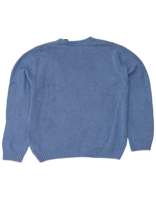 Maglione maglione con scollo a barca da donna Chaps UK 16 grande cotone blu