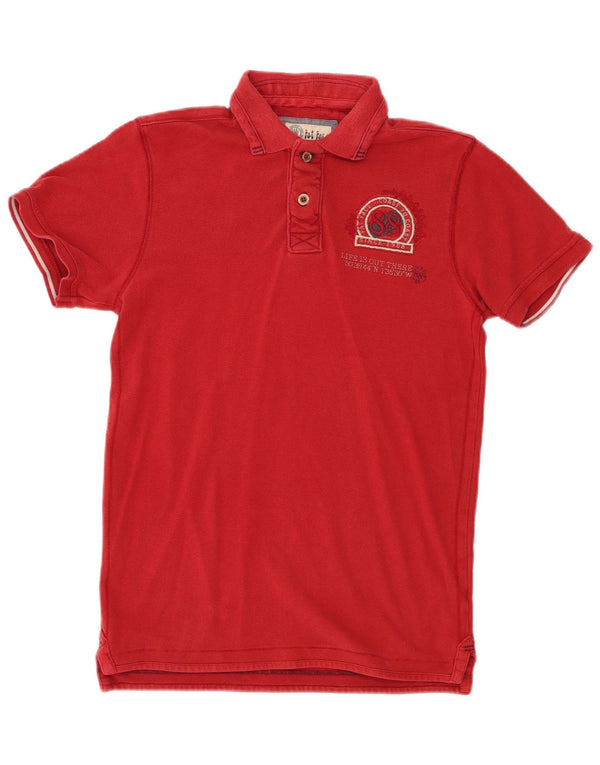 Polo grafica da uomo Fat Face XS in cotone rosso