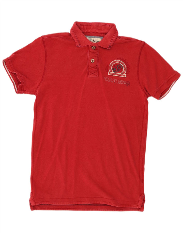 Polo grafica da uomo Fat Face XS in cotone rosso
