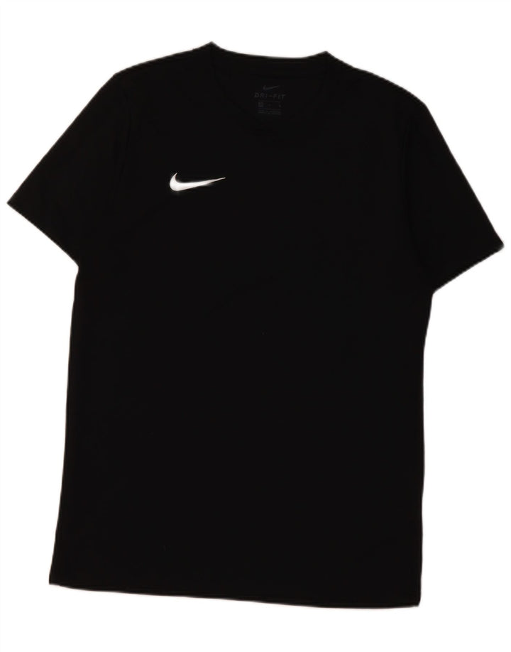 T-shirt Nike da uomo Dri Fit, top in poliestere nero medio