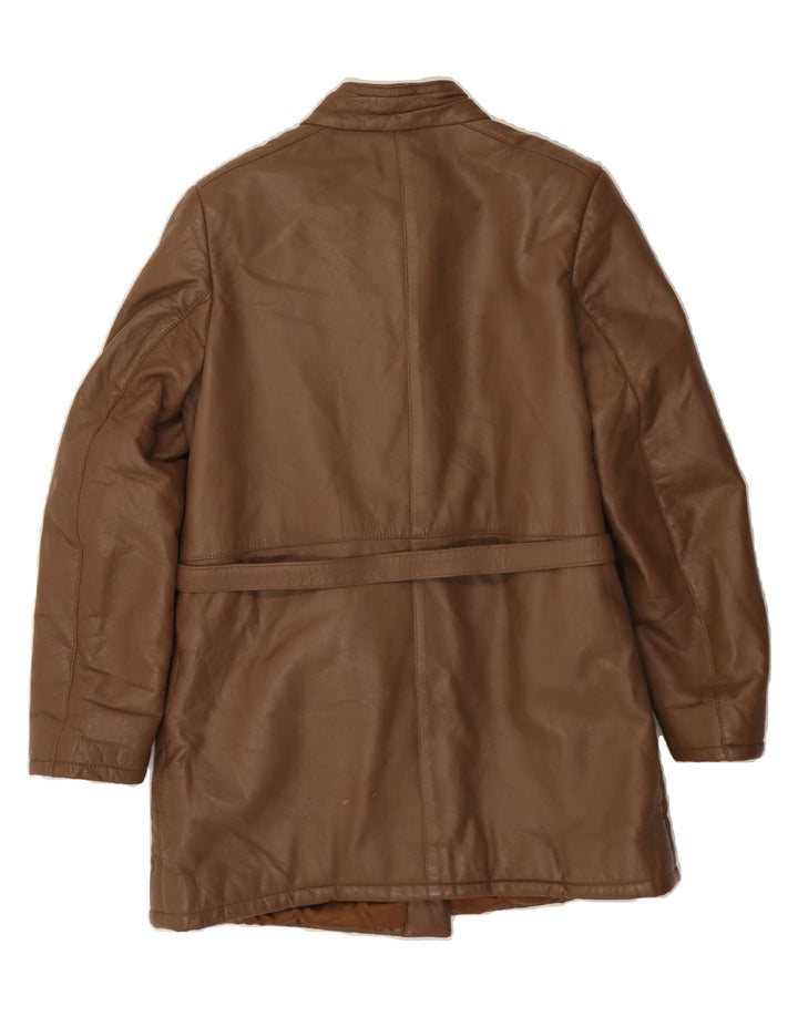 VINTAGE Womens Leather Jacket IT 44 Medium Brown Leather Vintage Vintage and Second-Hand Vintage from Messina Hembry 
