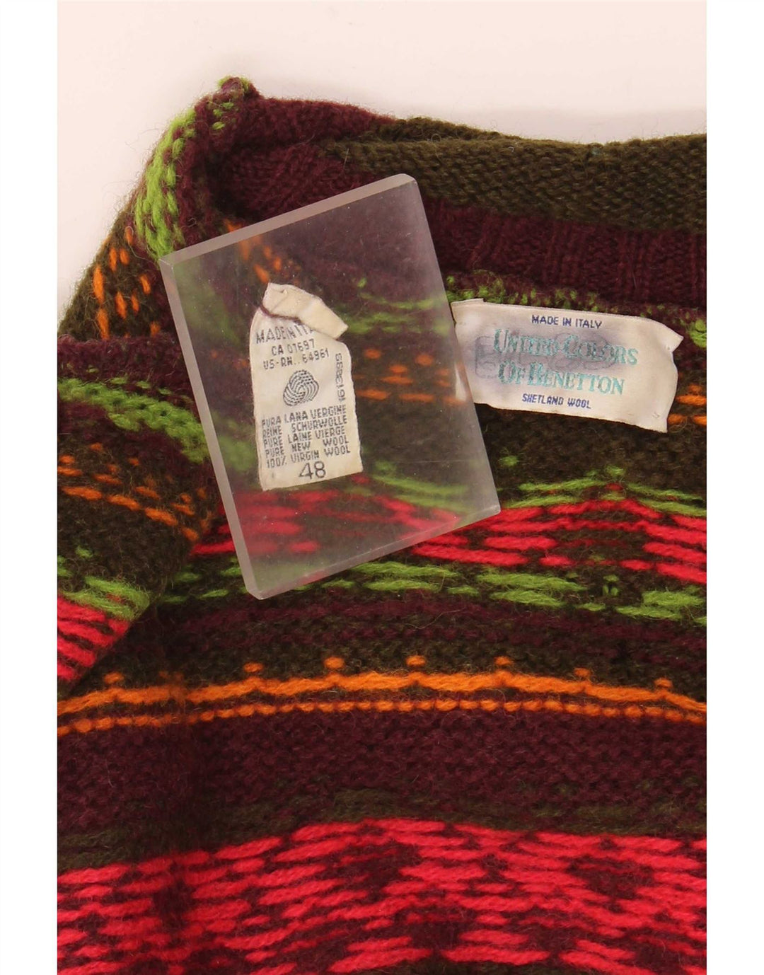 Maglione da uomo a collo alto Benetton IT 48 medio multicolore