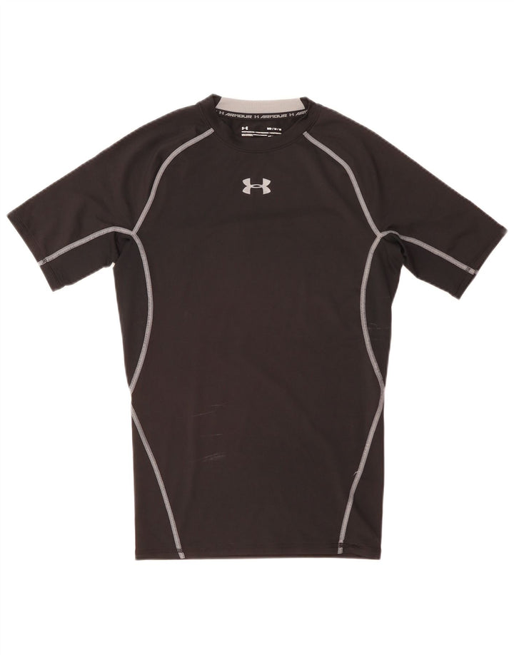 Maglietta a compressione da uomo Under Armour Top a righe nere medie