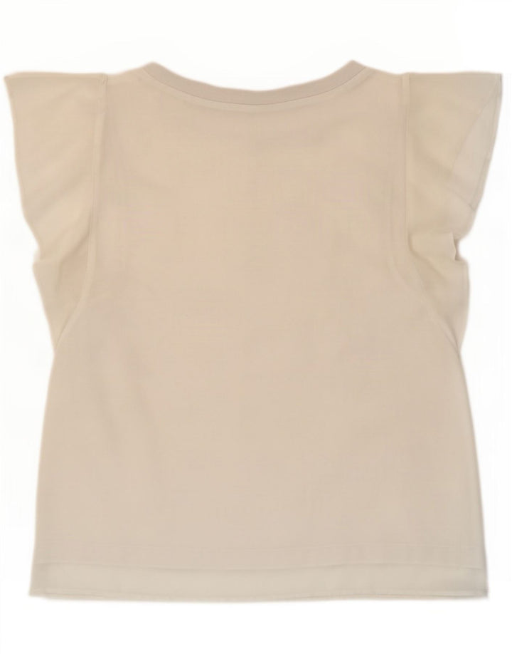 Top in camicetta da donna Zara UK 12 poliestere bianco medio