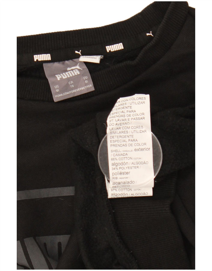 Felpa grafica da uomo Puma Jumper XL in cotone nero