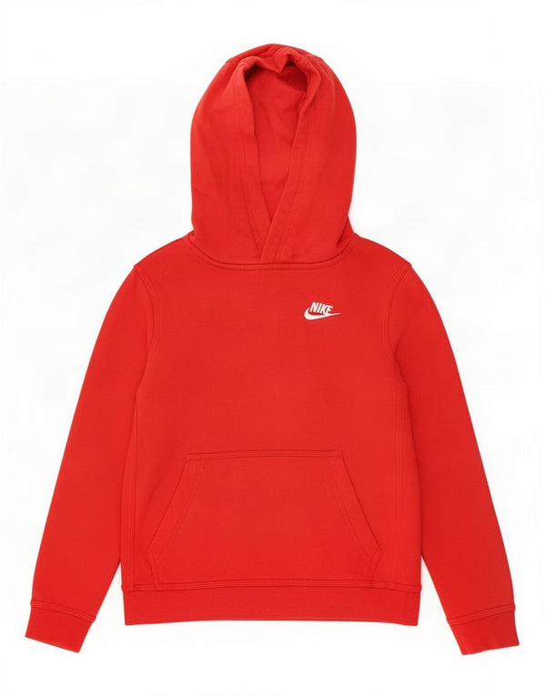 Felpa con cappuccio da ragazzo Nike 10-11 anni cotone rosso medio