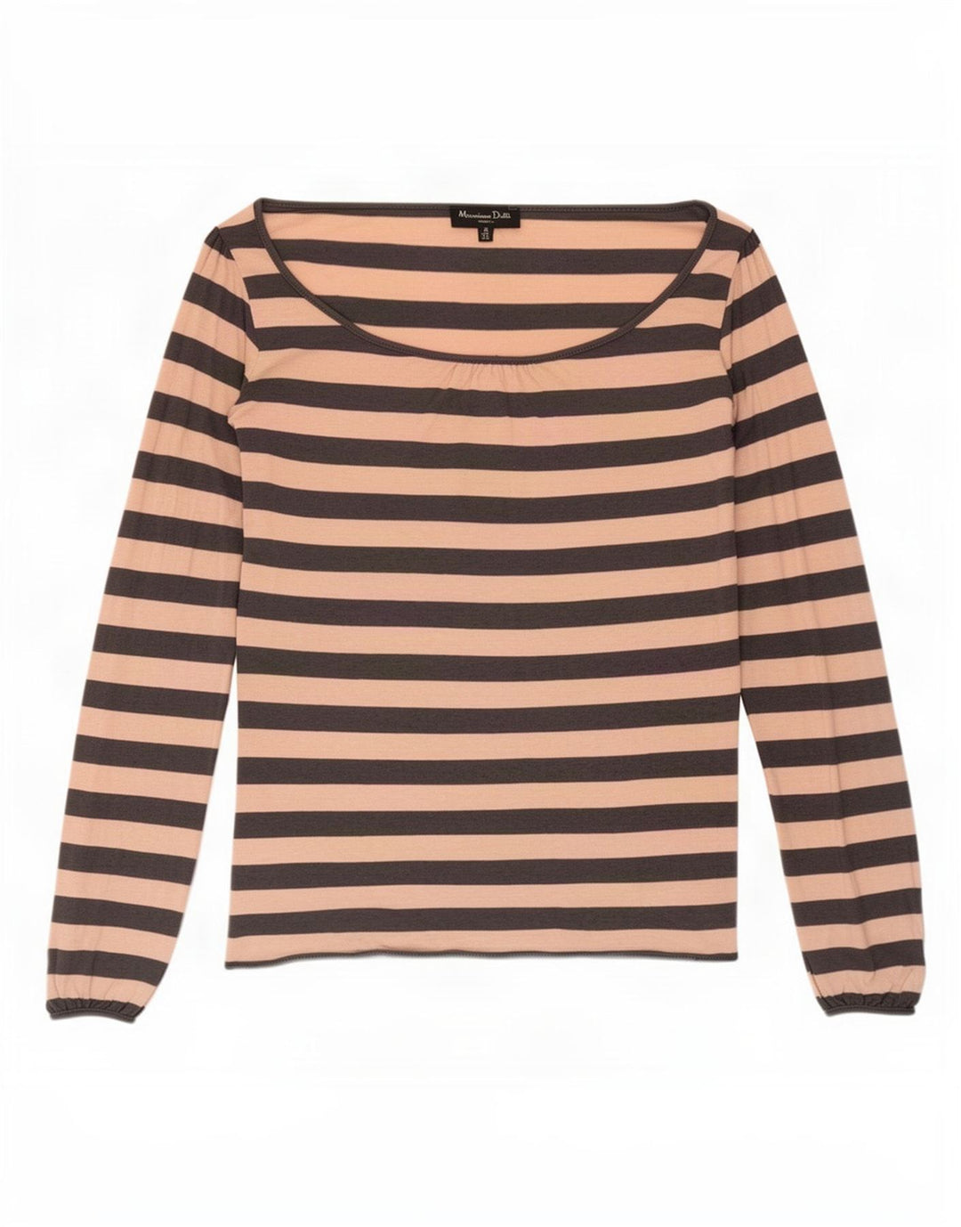 Massimo Dutti Top da donna a maniche lunghe UK 10 Small in viscosa a righe rosa