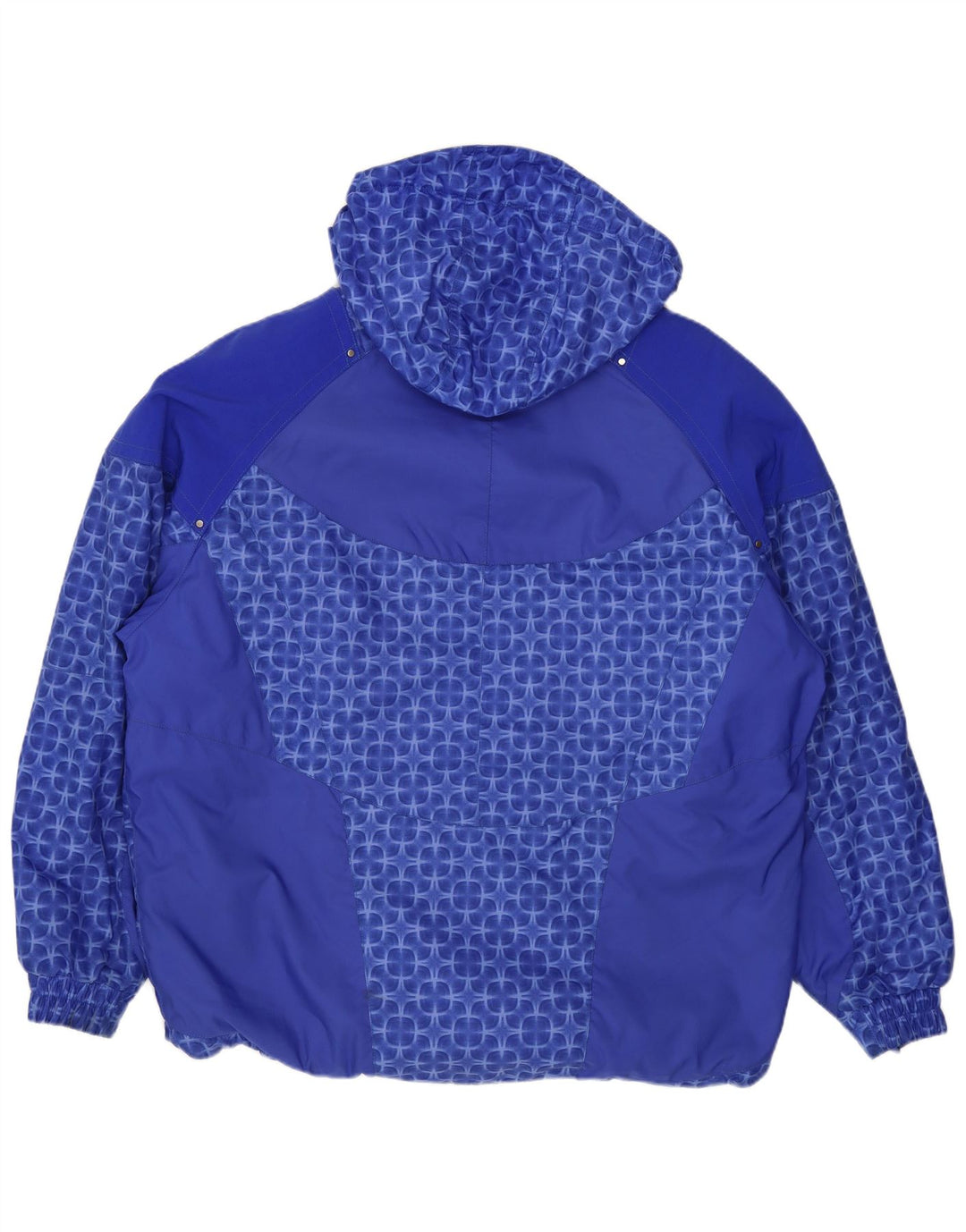 Giacca da sci oversize con cappuccio da donna Fila US 8 blu medio geometrico
