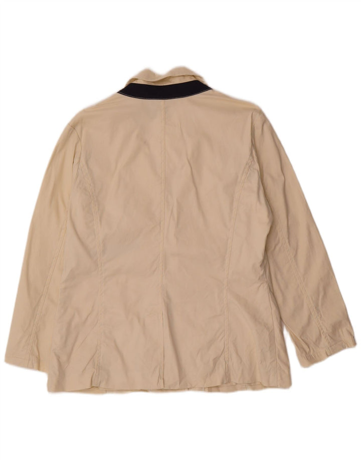 Giacca blazer da donna a 3 bottoni Nautica US 10 grande cotone beige