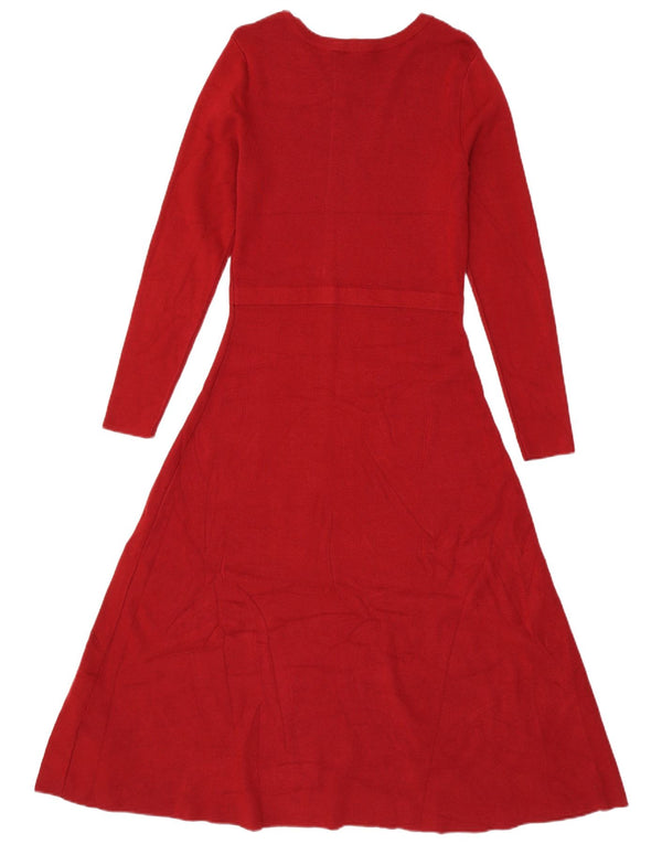 Abito maglione a maniche lunghe da donna Phase Eight UK 12 Viscosa bordeaux medio