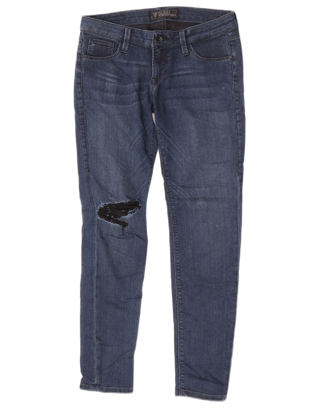 Guess Jeans skinny effetto consumato Beverly da donna W29 L27 poliestere blu