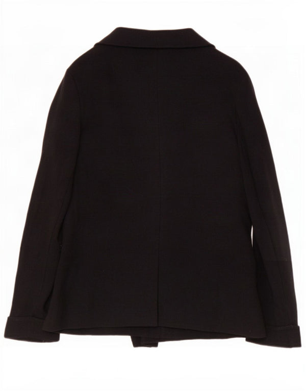 Maglione cardigan aperto da donna Marks & Spencer UK 16 grande viscosa nera