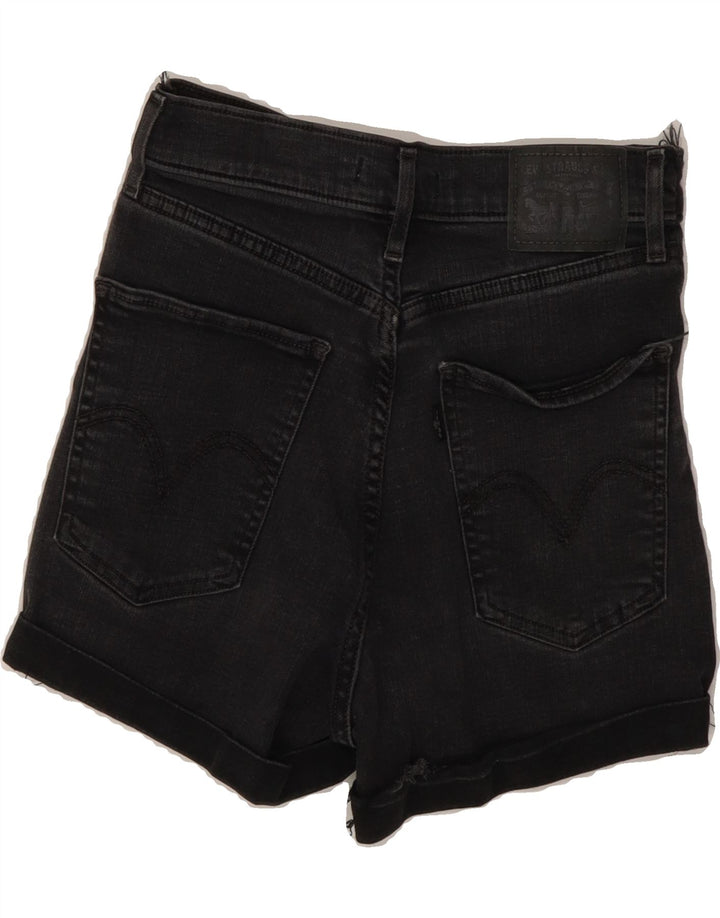 LEVI'S Womens Mile High Denim Shorts W28 Medium Black Vintage Levi's and Second-Hand Levi's from Messina Hembry 