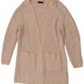 Maglione cardigan lungo da donna Marks & Spencer UK 12 medio bianco sporco