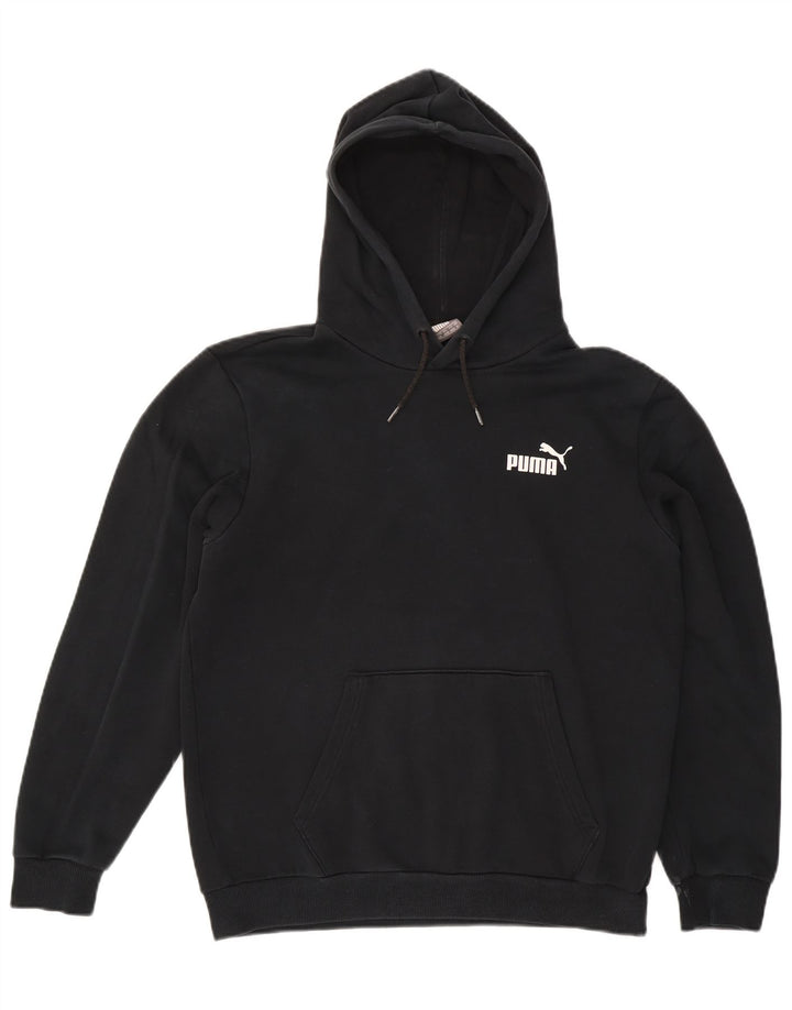 Felpa con cappuccio da uomo Puma media cotone nero