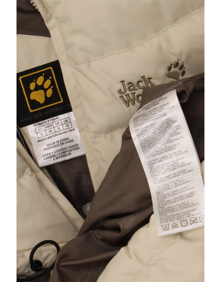 Giacca imbottita con cappuccio da donna Jack Wolfskin UK 10 Small Beige Poliammide