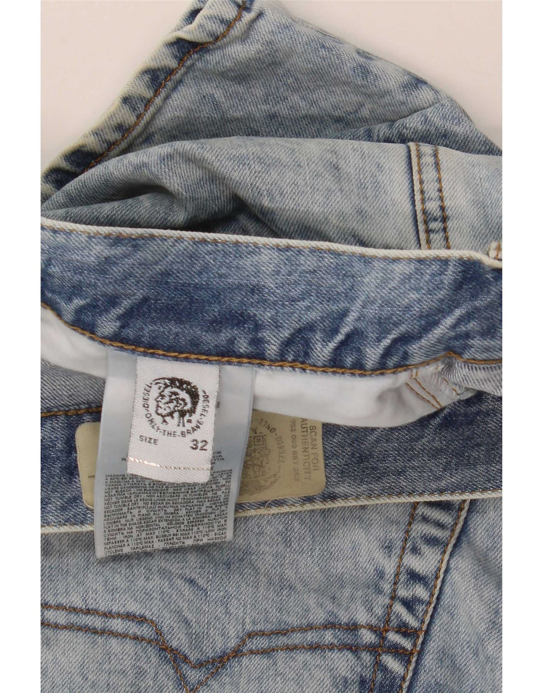 Pantaloncini di jeans slim D-Mirk da uomo Diesel W32 cotone blu medio