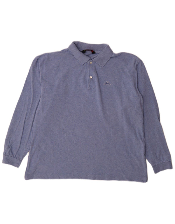Polo Kappa Uomo Manica Lunga Large Blu Cotone