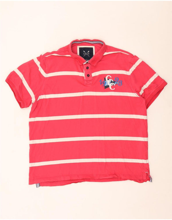 Crew Clothing Polo da uomo 2XL in cotone a righe rosa