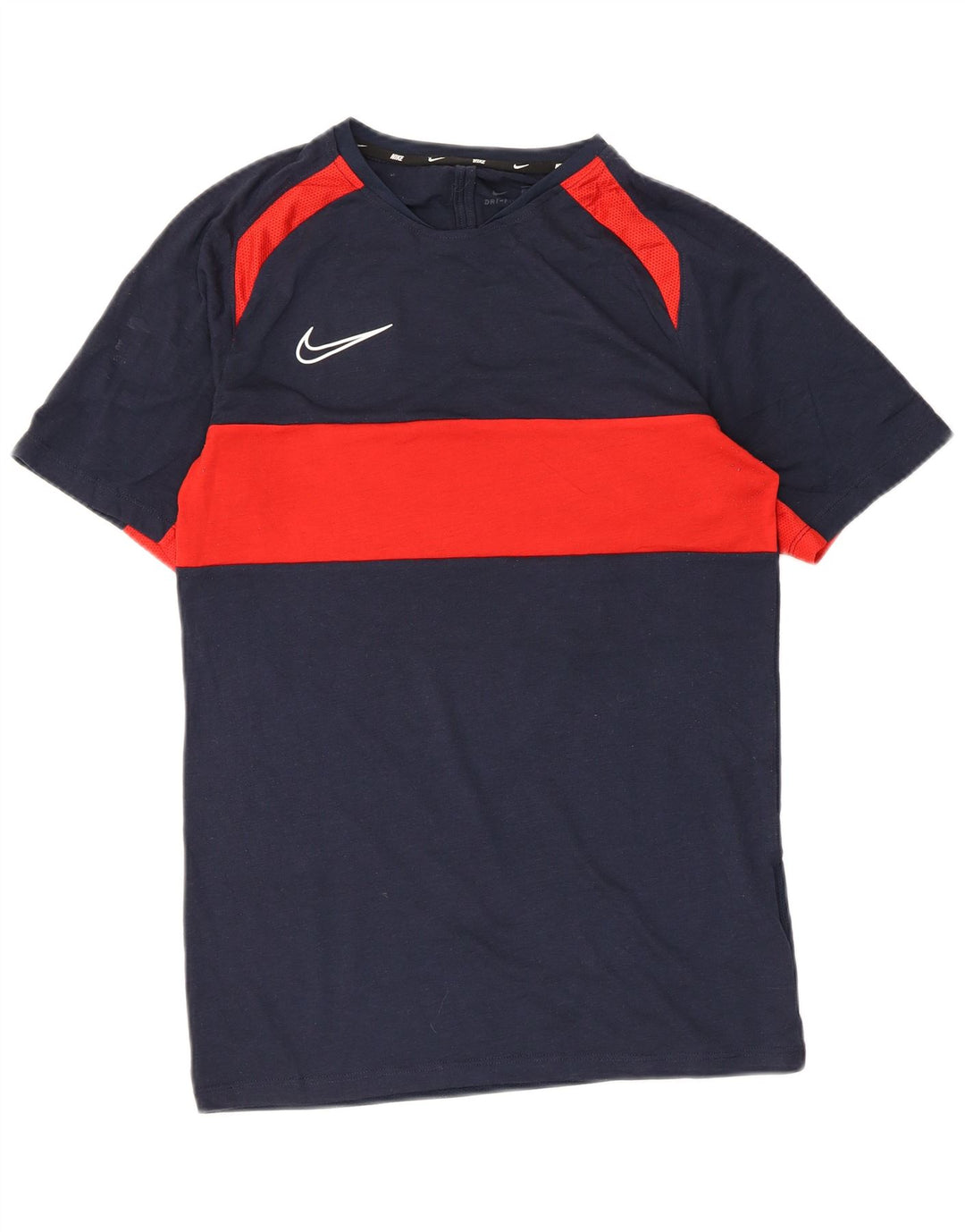 T-shirt Nike Dri Fit da uomo, piccola, in poliestere color block blu navy