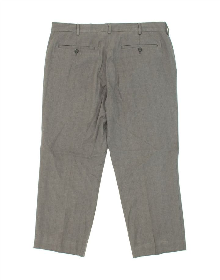 IZOD Mens Straight Chino Trousers W38 L25  Grey Check Polyester Vintage Izod and Second-Hand Izod from Messina Hembry 