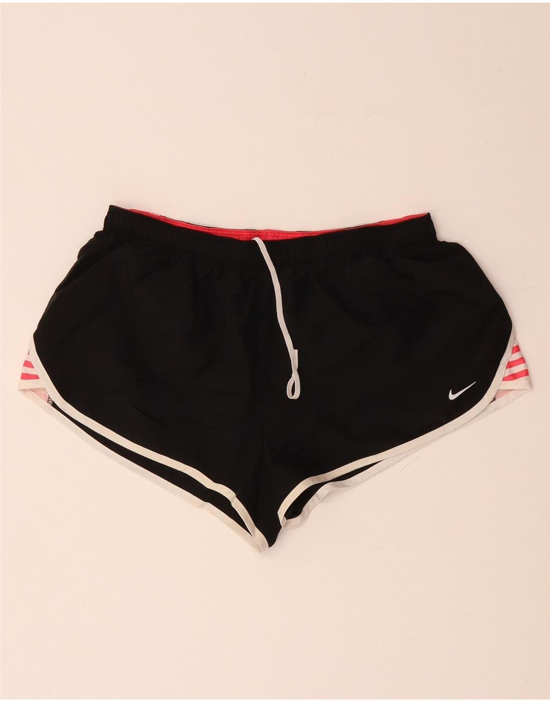 Pantaloncini sportivi NIKE da donna Dri Fit UK 12 poliestere a righe nere medie