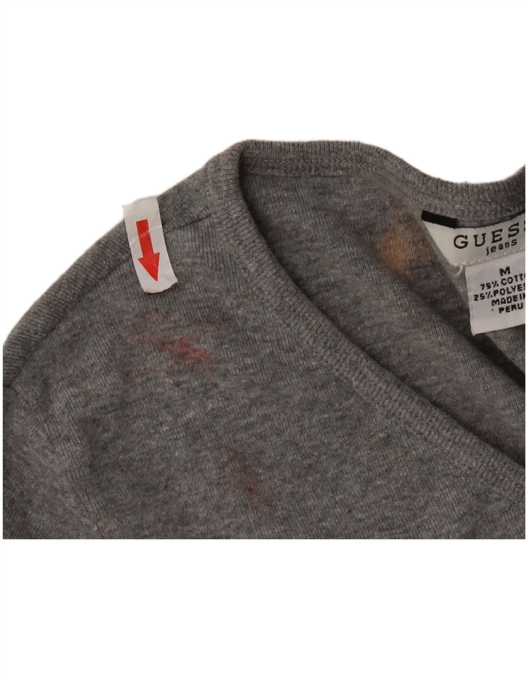 Guess Crop Top da donna a maniche lunghe UK 12 Cotone grigio medio
