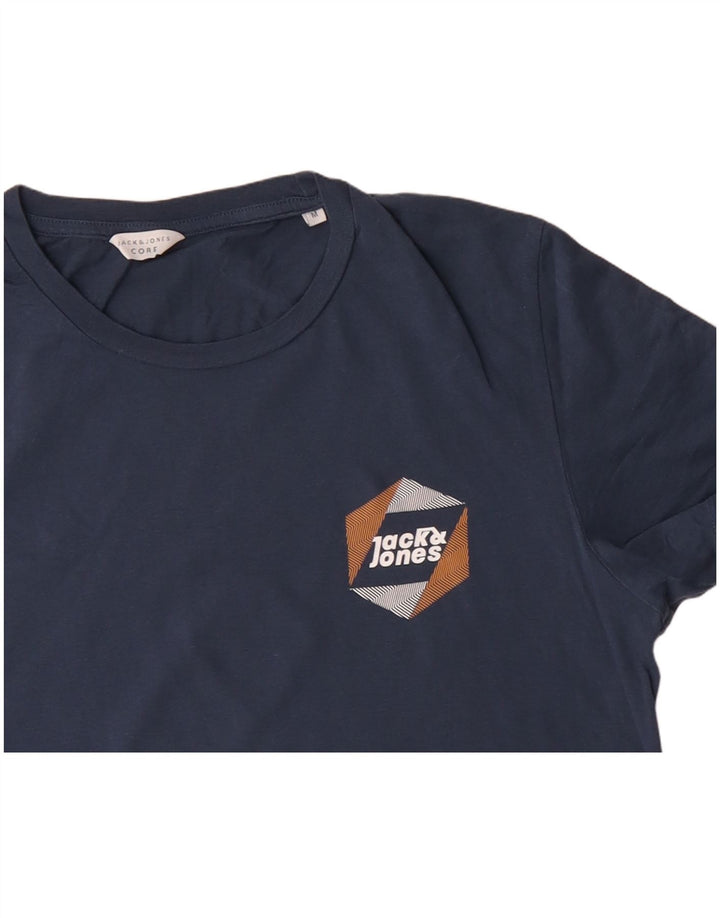 JACK & JONES T-shirt da uomo Top media in cotone blu navy