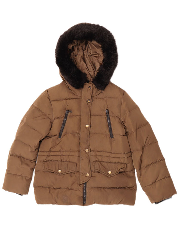 Giacca imbottita con cappuccio per ragazze Zara 11-12 anni Beige