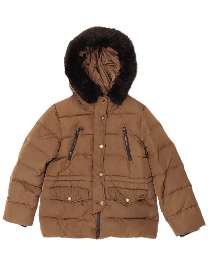 Giacca imbottita con cappuccio per ragazze Zara 11-12 anni Beige