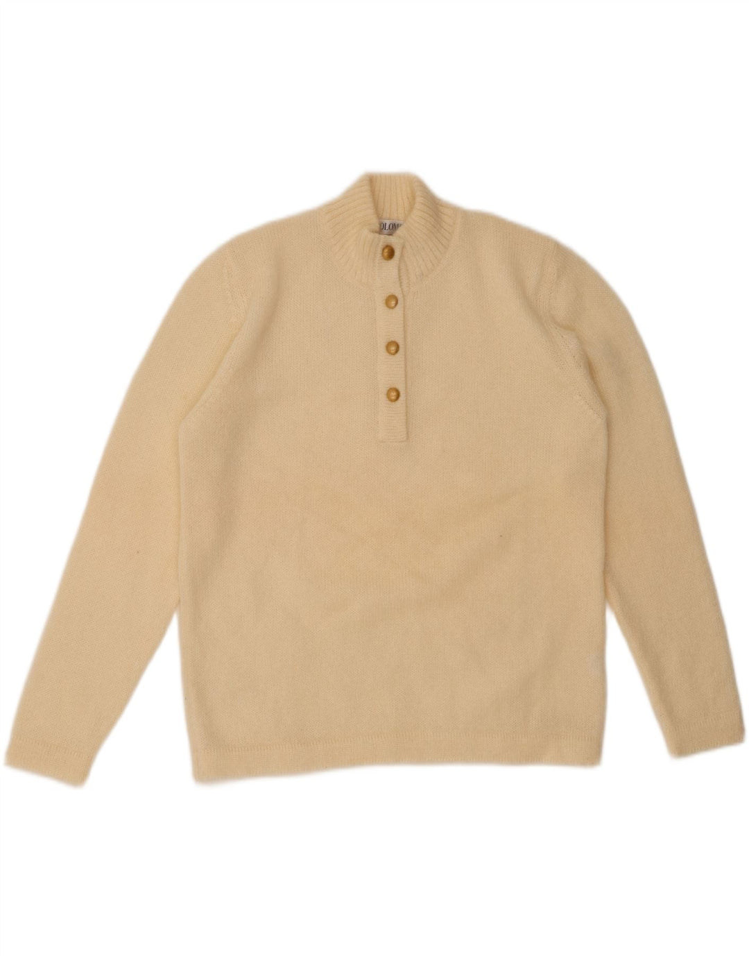 COLOMBO Maglione da donna con collo a bottoni IT 44 Mohair bianco sporco medio