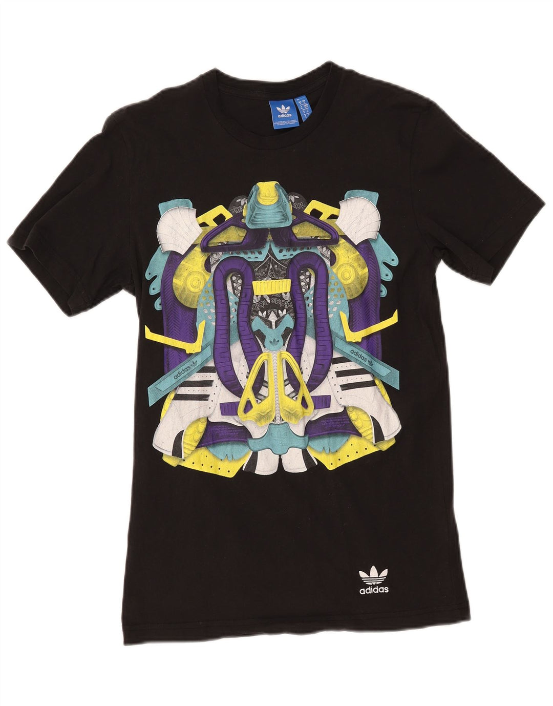 T-shirt grafica da uomo Adidas Top piccola in cotone nero