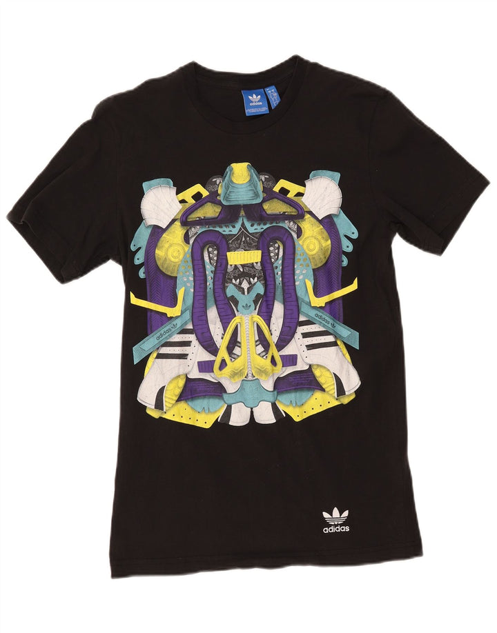T-shirt grafica da uomo Adidas Top piccola in cotone nero