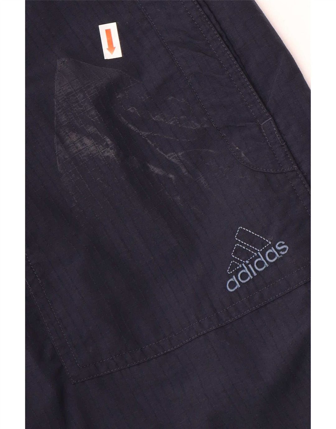 Pantaloni impermeabili dritti da uomo Adidas W28 L32 blu navy a quadri in poliammide