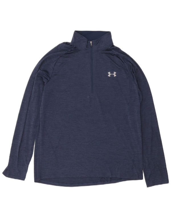 Maglia da uomo Under Armour vestibilità ampia con collo e zip a maniche lunghe grande blu
