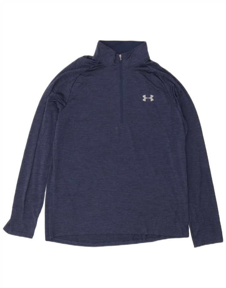 Maglia da uomo Under Armour vestibilità ampia con collo e zip a maniche lunghe grande blu