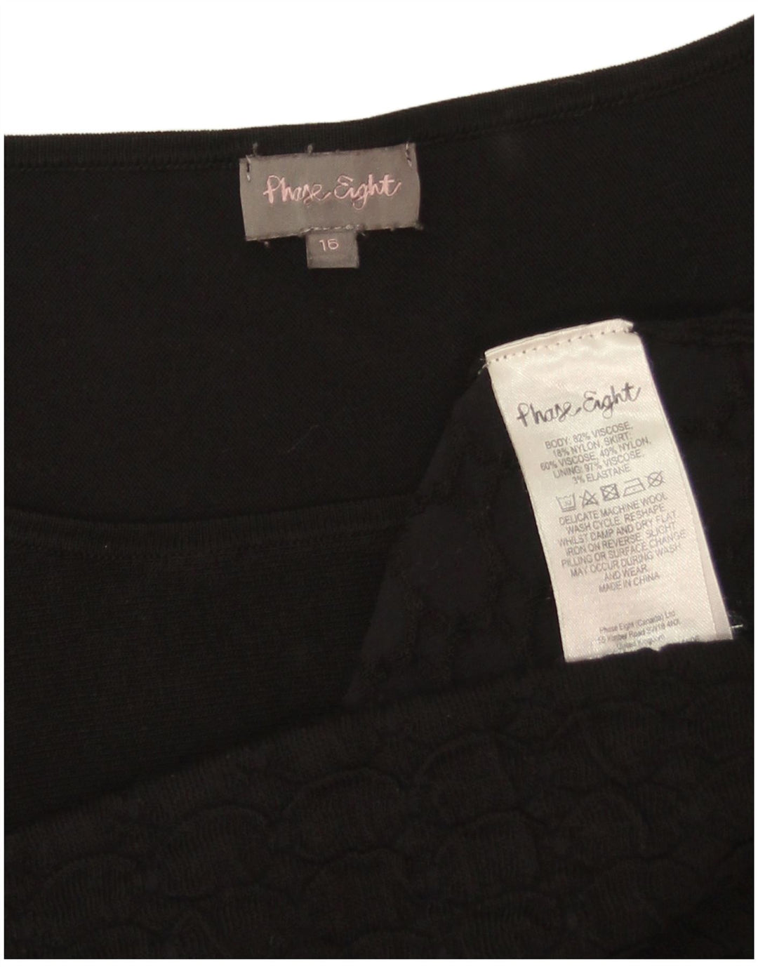 Abito tubino oversize da donna Phase Eight UK 16 Large in viscosa nera