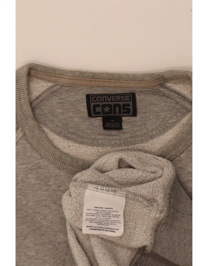 Felpa con grafica da donna Converse Maglione UK 14 Cotone grigio medio