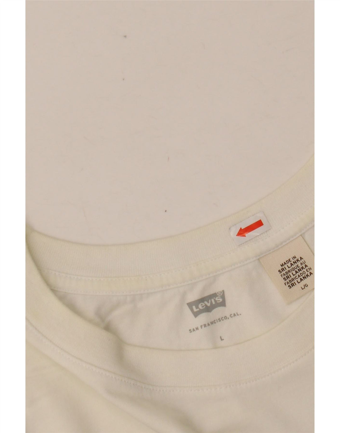 LEVI'S Canottiera grafica da donna corta UK 16 Large in cotone bianco sporco