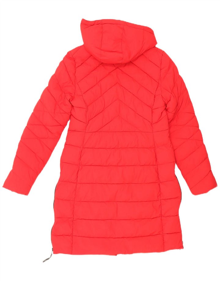 Cappotto imbottito con cappuccio da donna Marks & Spencer UK 12 rosso medio in poliammide