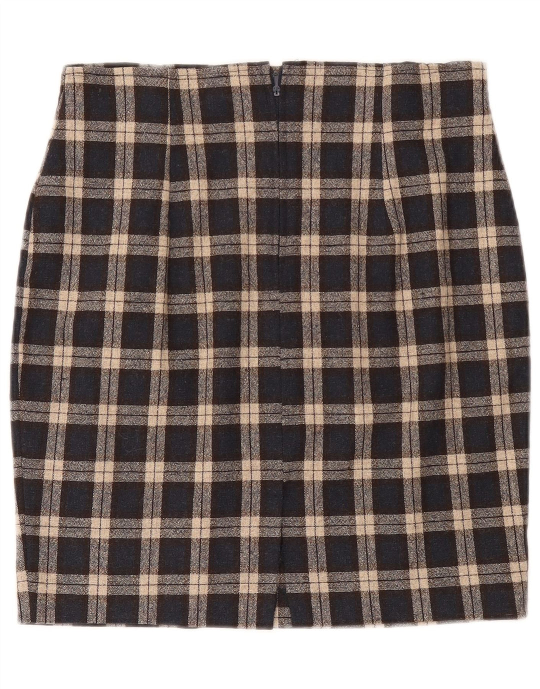 Gonna a tubino vintage da donna W30 a quadri neri medi