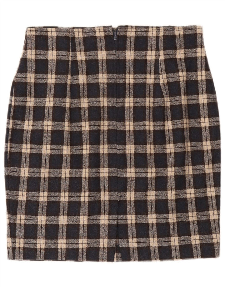 Gonna a tubino vintage da donna W30 a quadri neri medi