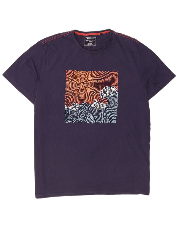 T-shirt grafica regolare da uomo Mountain Warehouse 2XL in cotone blu navy