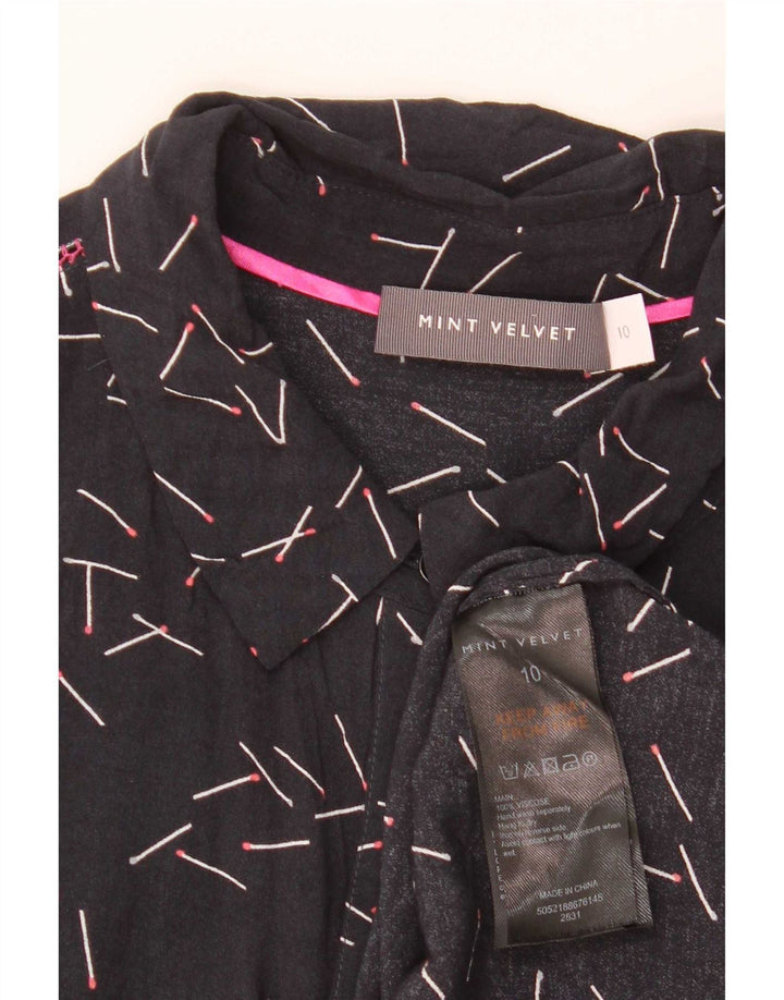 Camicia oversize da donna con motivo astratto MINT VELVET UK 10 Small Blu Navy