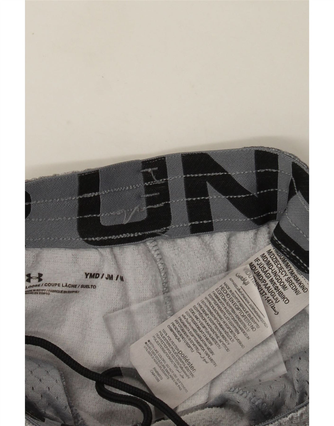 Pantaloncini sportivi con grafica da ragazzo Under Armour 9-10 anni grigio medio chiazzato