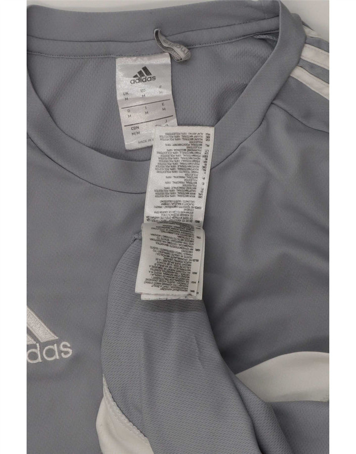 T-shirt Adidas Climalite da uomo Top in poliestere color block blu medio
