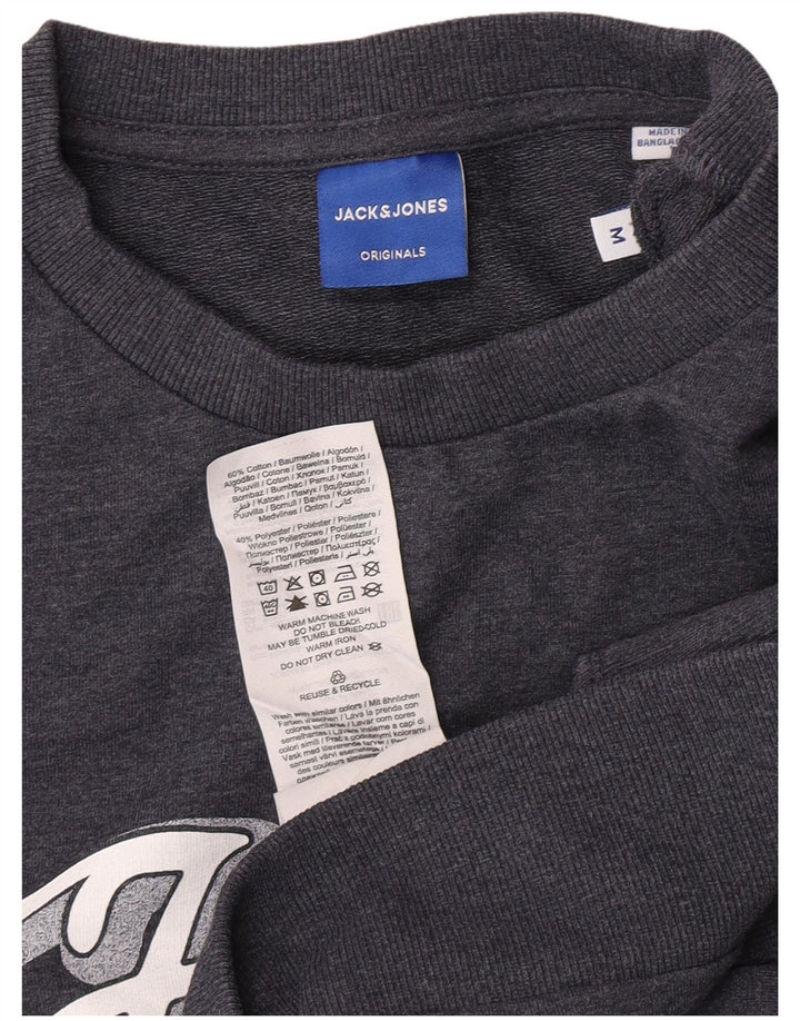 Jack & Jones Felpa con grafica da uomo Maglione in cotone chiazzato blu medio